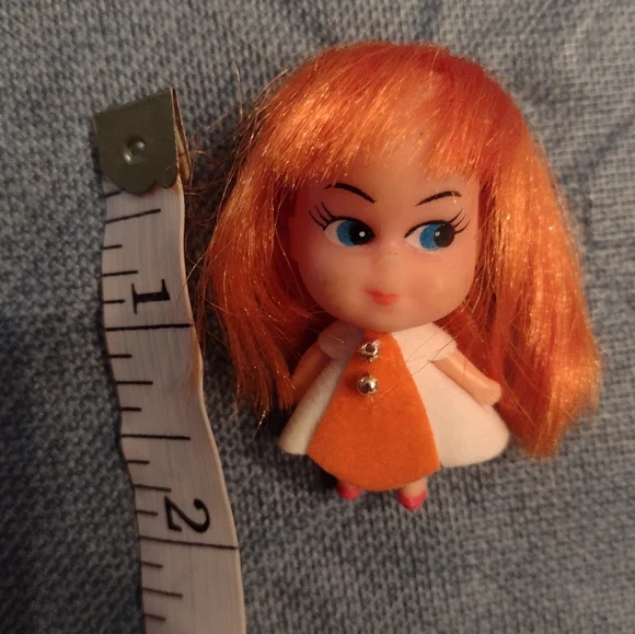 Vintage Liddle Kiddle Orange Doll In Zippered Purse - Picture 5 of 8